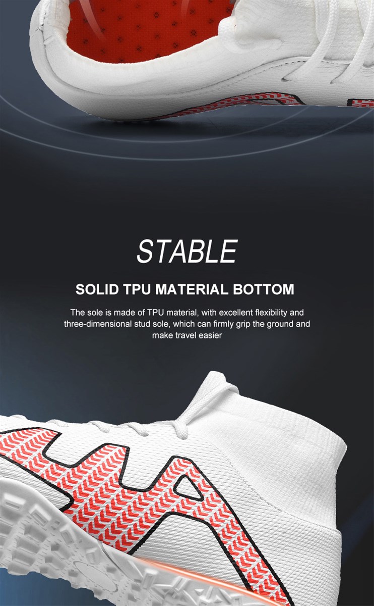 Outsole is divided into long nail and broken nail football shoes whiteblackblue