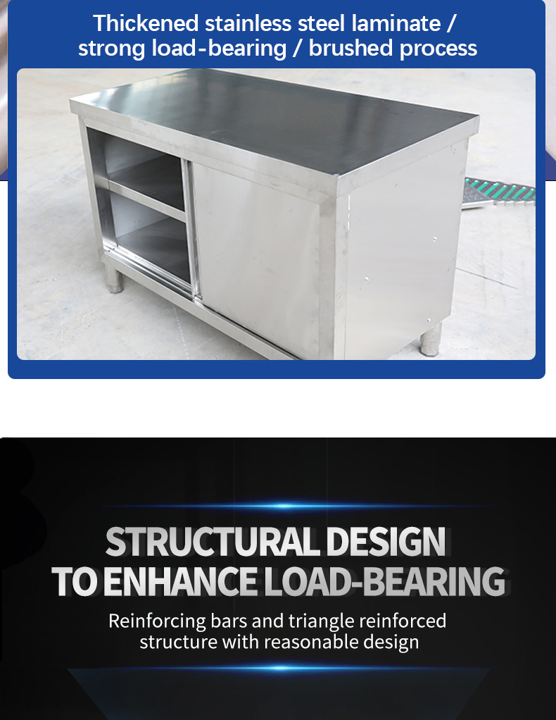 Thickened stainless steel sliding door workbench