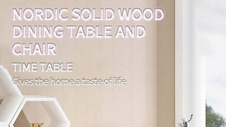 Scandinavian solid wood dining table and chairs minimalist modern rubber wood table and chairs set