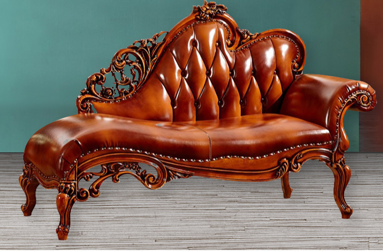 European style chaise longue leather lazy susan sofa bed bedroom living room beauty couch