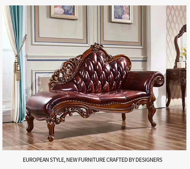 European style chaise longue leather lazy susan sofa bed bedroom living room beauty couch