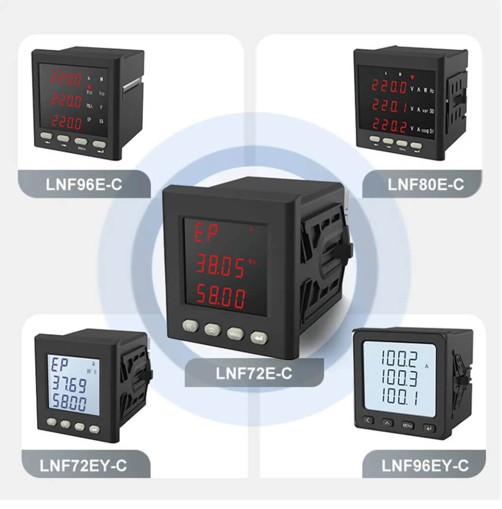 7474mm LED Display Metering TwoWay Electric Energy and FourQuadrant Reactive Energy Thd Multifunctional Power Meter
