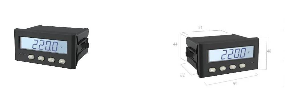 9648mm Single Phase Current LED Display Panel Digital Voltmeter