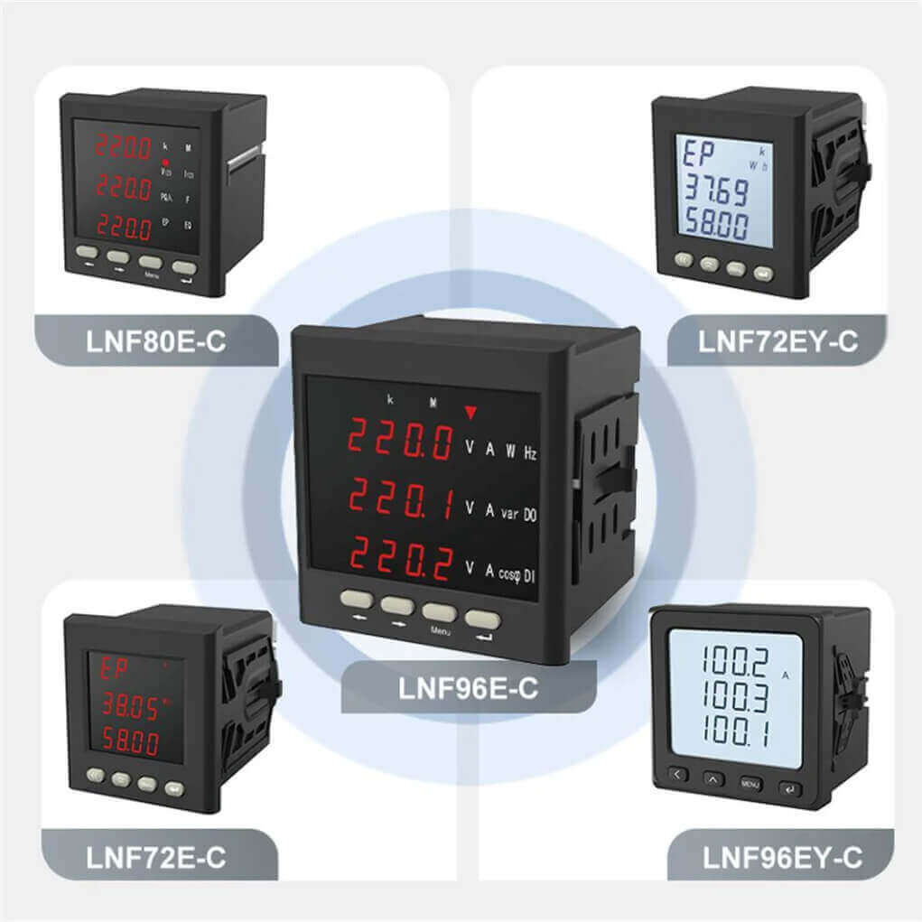 Factory Direct LCD Display Three Phase Multifunctional Power Volt Meter Digital Ampere Meter