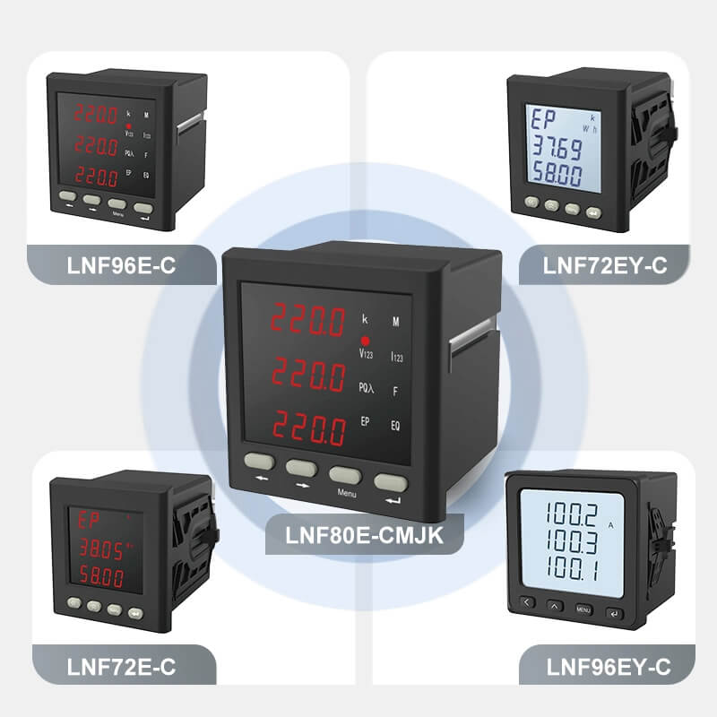 Factory Hot Sale 05 Class Digital Panel Ammeter Current Meter 3 Phase AC Voltmeter Ammeter Power Meter