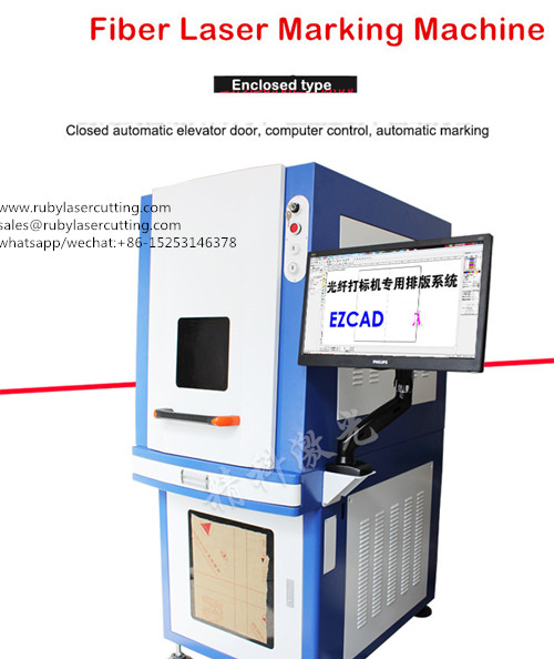 Enclosed Type 30W Fiber Laser Marking Equipment MOPA Black Marking