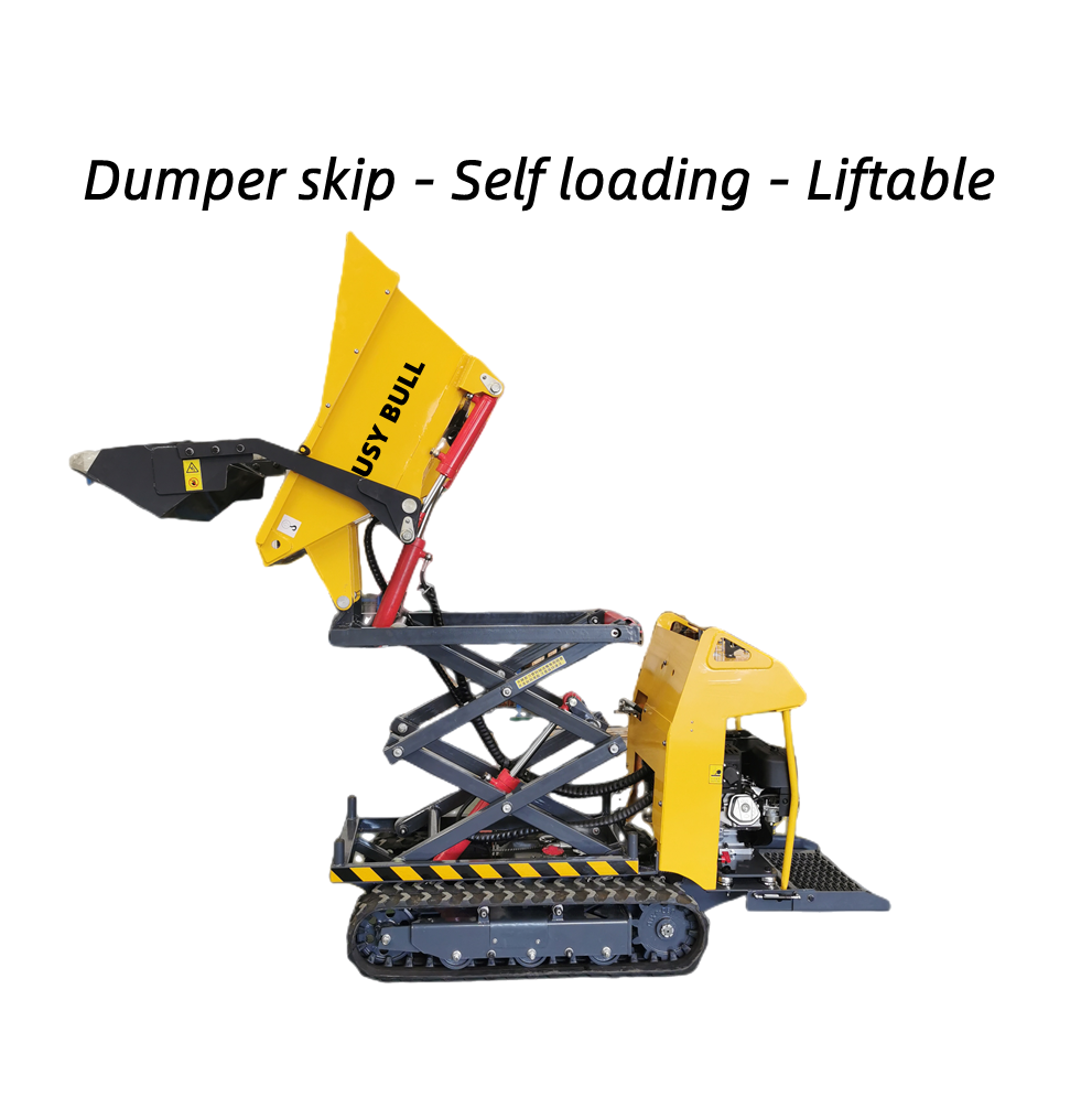 BUSYBULL Automatic Petrol BD05BH1200 Mini liftable selfloading crawler dumper Manual Crawler carrier for construction