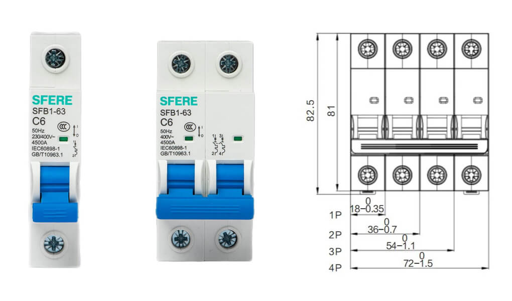 Elecnova SFB163 6ka 1234p Pole Mini Circuit Breaker Intelligent MCB