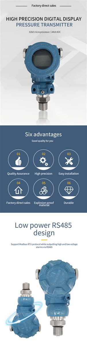 High precision digital pressure transmitter for oil and water well production storage and transportation process pressu