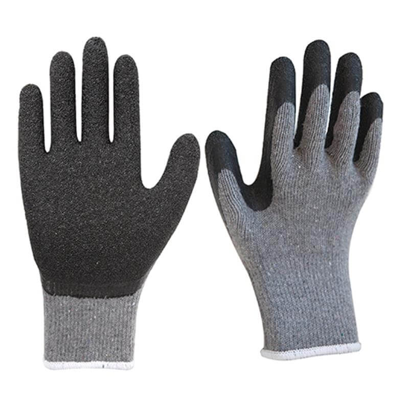 Best 10G TC Cotton Liner Crinkle Latex Firm Grip Work Gloves for Construction