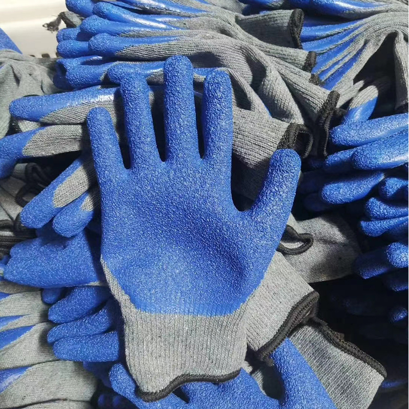 Best 10G TC Cotton Liner Crinkle Latex Firm Grip Work Gloves for Construction