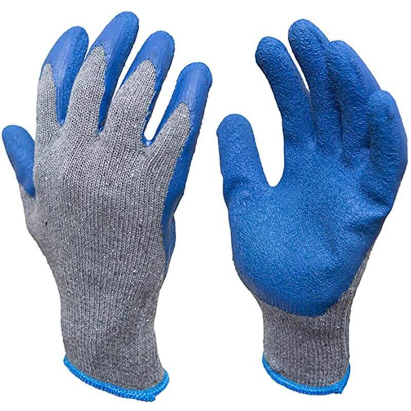 Best 10G TC Cotton Liner Crinkle Latex Firm Grip Work Gloves for Construction