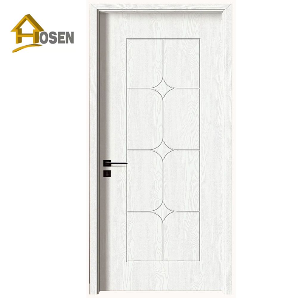 6 Panel White Primed American Steel Door With Wood Edge