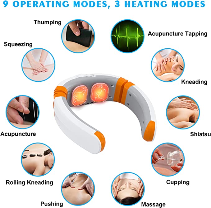 Neck Massager for Pain Relief Deep Tissue 9 Modes 50 Intensities Neck Pain Fsa Eligible