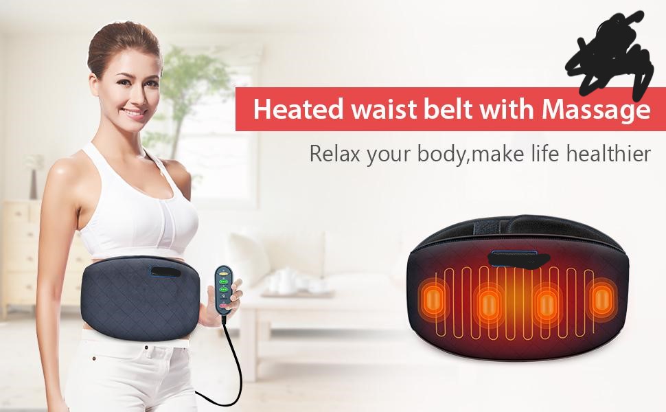 Comfier Heating Pad for Back Pain Heat Belly Wrap Belt with Vibration Massage Fast Heating Pads with Auto Shut off f