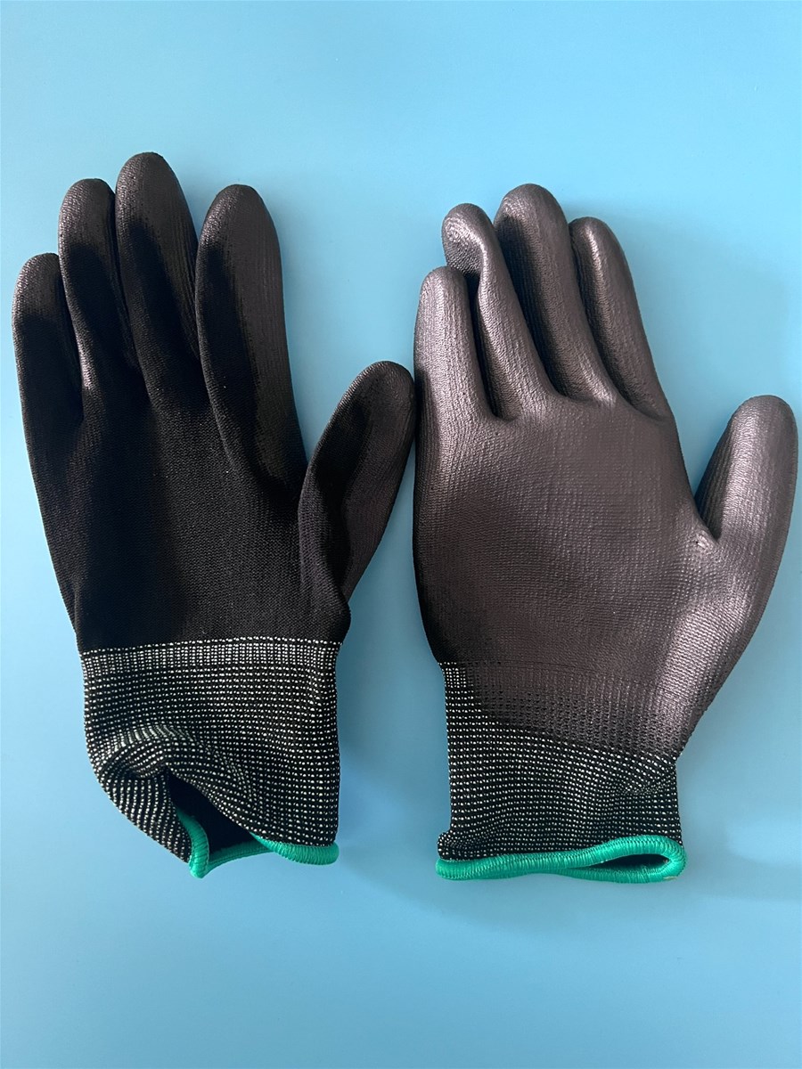 13G Polyester Liner PUPolyurethane Coated Gloves For Construction