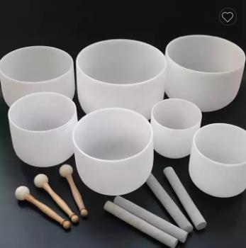 Quartz Frosted Singing Bowsl Chakra 7 Set