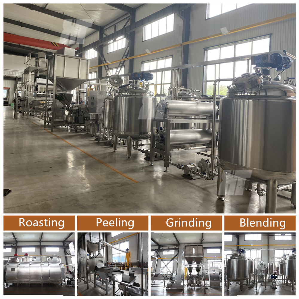 LNG Peanut Butter Grinder Commercial 500kgH Peanut Butter Manufacturing Machine Production Line