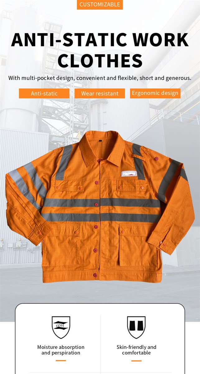 Anti static workwear with multipocket design convenient and flexible brief and generous convenient for nighttime ac