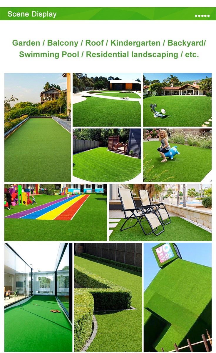 no filling artificial grass 100 PE 35MM synthetic turf