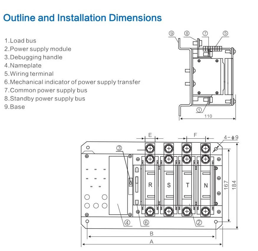 Na Series Automatic Transfer Switch IntegratedType Two Positions