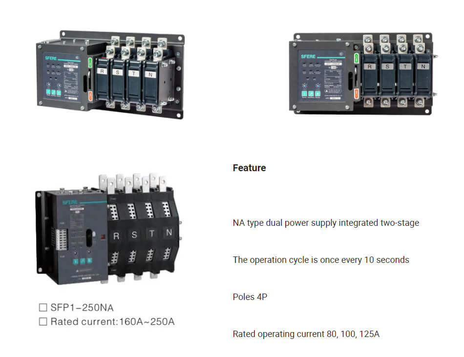 Sfc3 Series CB Level IntegratedType Two Positions Dual Power Automatic Transfer Switch