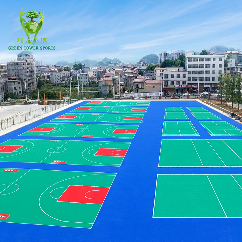 safety comfortable floor tiles interlocking modular composite portable futsal court sports flooring