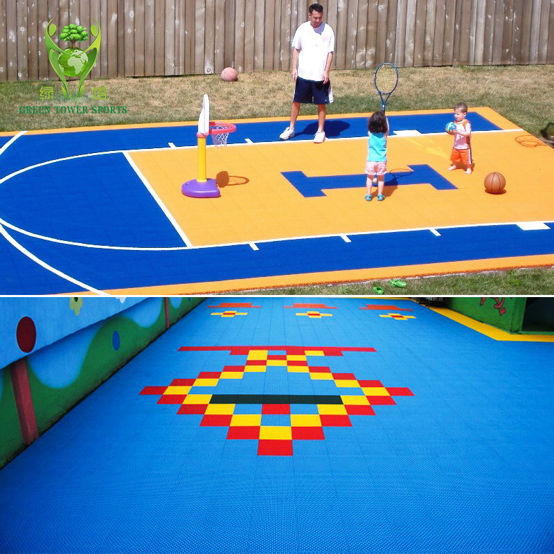 safety comfortable floor tiles interlocking modular composite portable futsal court sports flooring
