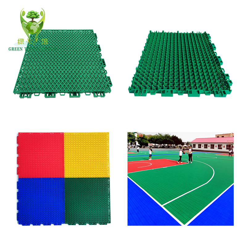 Easytoassemble plastic basketball floor playground