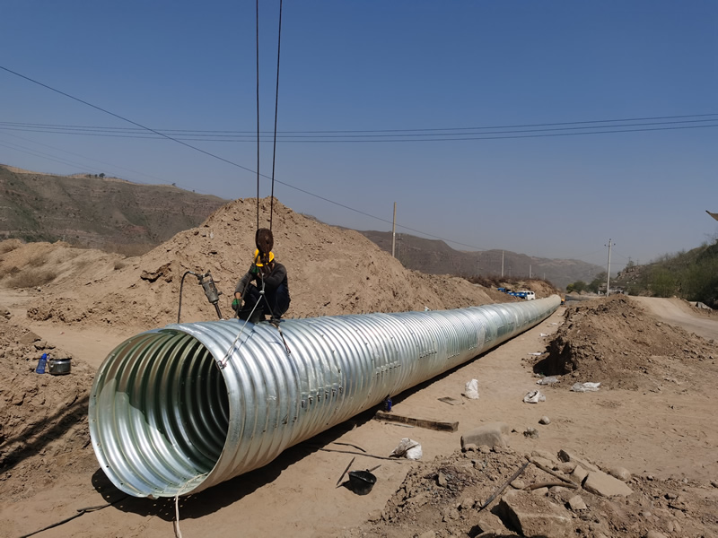 Steel corrugated pipe assembled large diameter metal culvert pipe