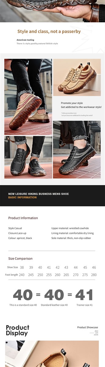 Ultra fiber leather rubber sole mens shoes for casual mountaineering and outdoor use
