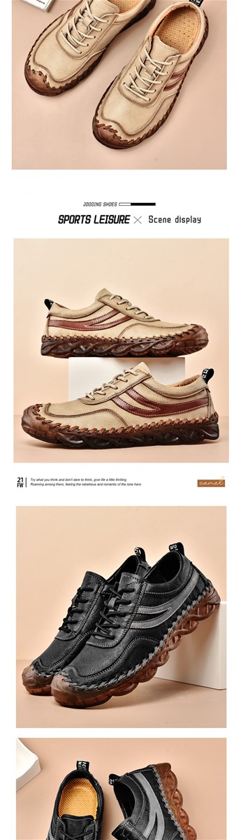 Ultra fiber leather rubber sole mens shoes for casual mountaineering and outdoor use