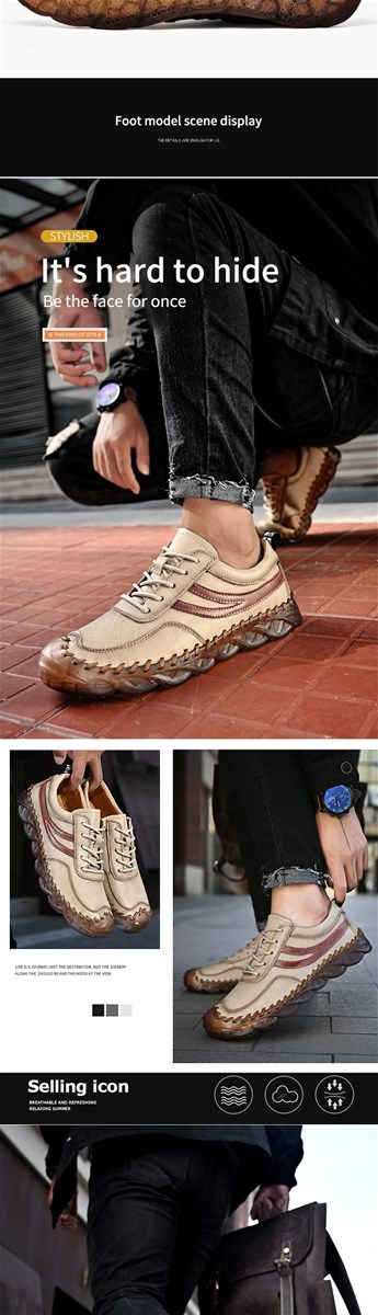 Ultra fiber leather rubber sole mens shoes for casual mountaineering and outdoor use