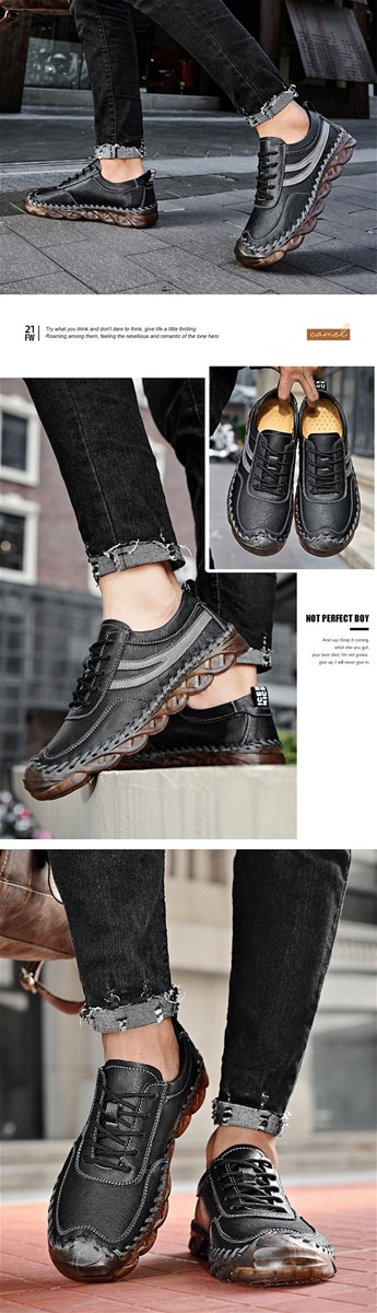 Ultra fiber leather rubber sole mens shoes for casual mountaineering and outdoor use