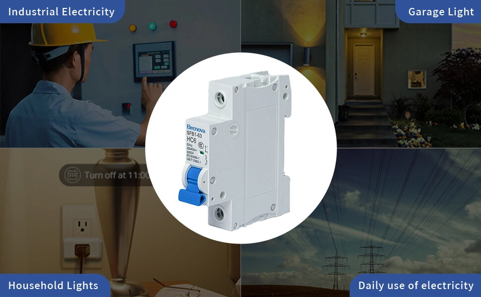 Miniature Circuit Breakers DINRail MCB 5060Hz Current of 6AMP Voltage 400V Overload