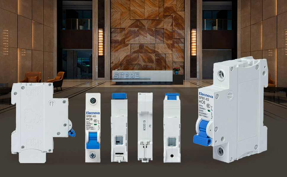 Miniature Circuit Breakers DINRail MCB 5060Hz Current of 6AMP Voltage 400V Overload