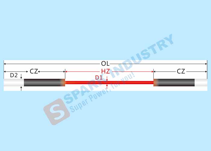 DB Type SiC Heating element High temperature electric furnace heating element