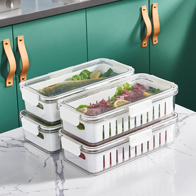 Fresh Container Stackable Storage Box for Refrigerator Vegetable Fruit Storage Container Organizer Bins