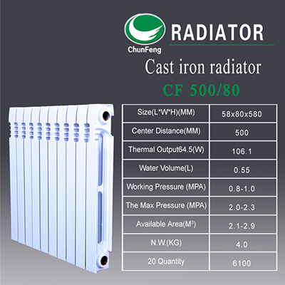 Cheap Price Central Heating Radiator CF80100 Hot Water Heating Russia Cast Iron Radiator