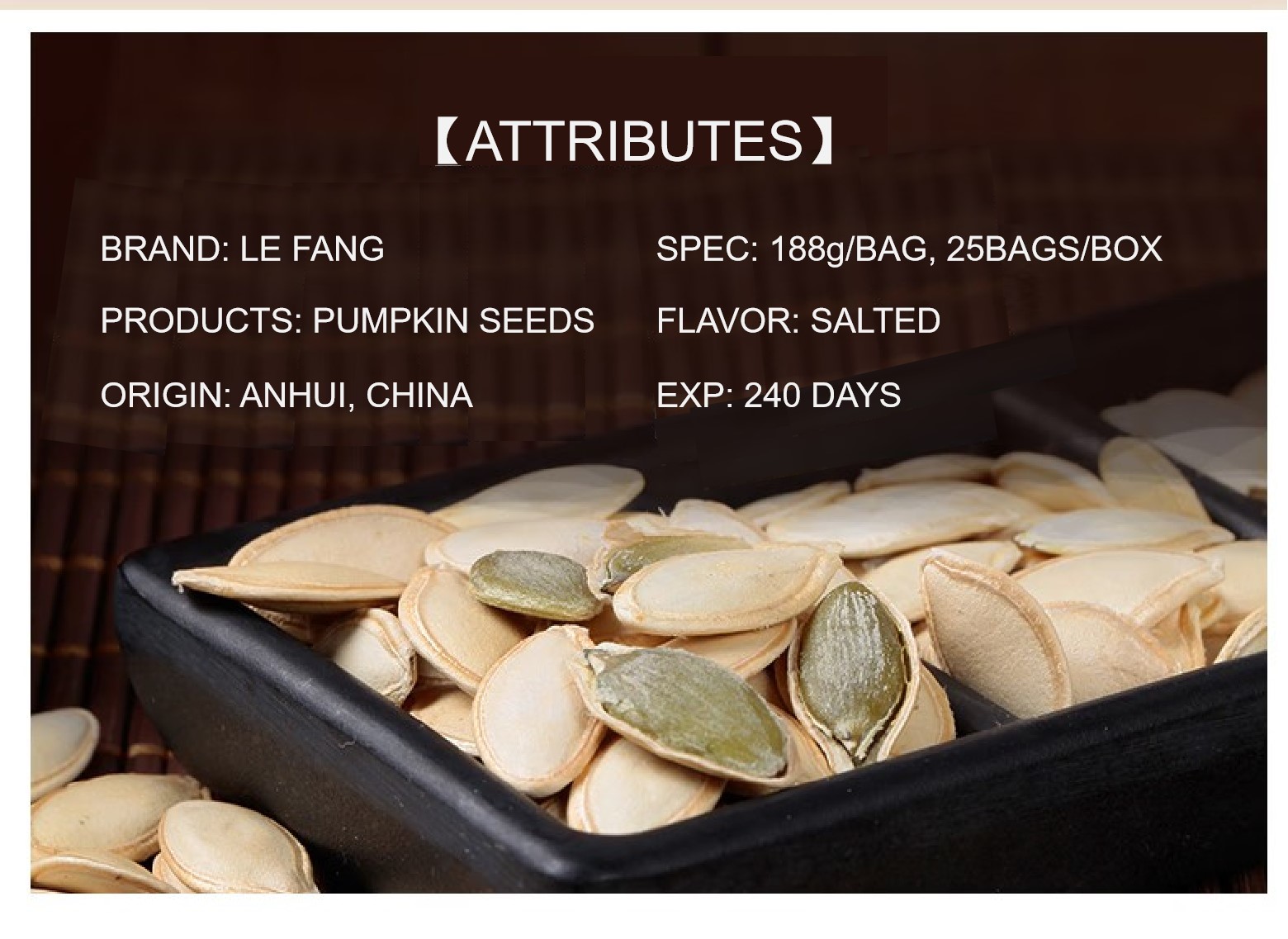 Roasted pumpkin seeds salted flavor factory price