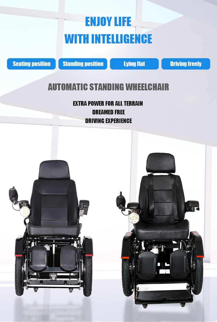 Hot Selling Aluminum Alloy Lightweight Wheelchair Folding Power Remote Control Electric Wheelchair