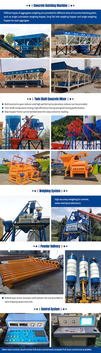 statationary ready mix concrete batching plant mixing machine manufacturer