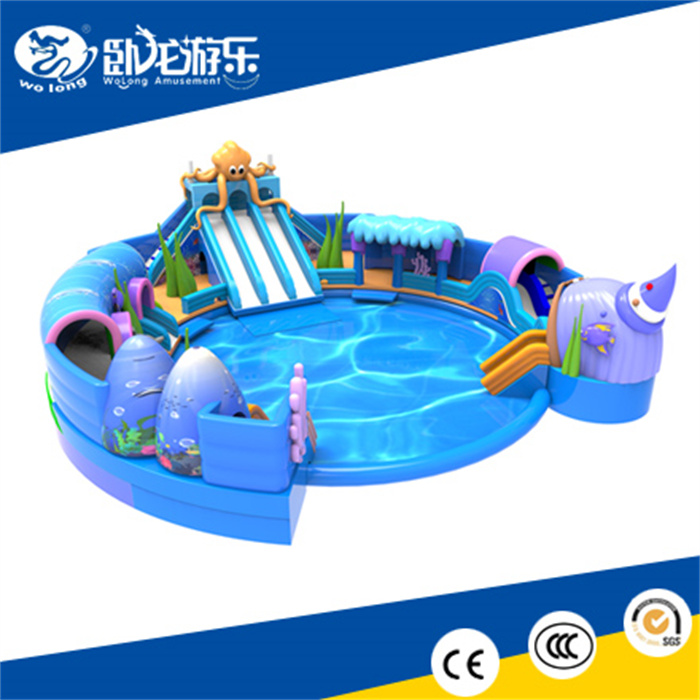 China Factory blow up giant inflatable water park inflatable water slide pool for adult kids