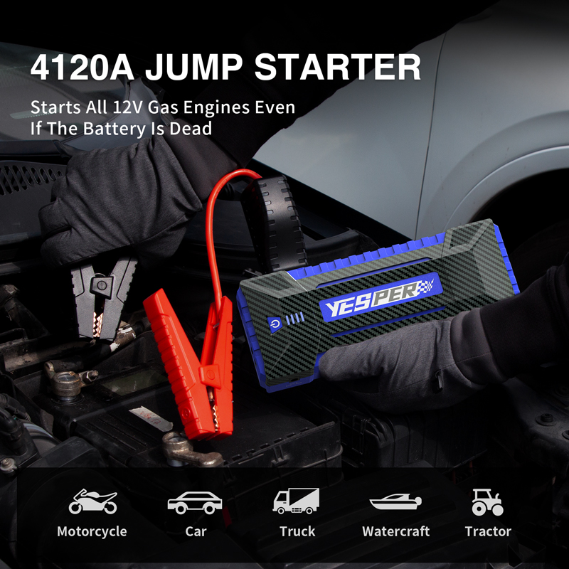 Yesper New Design 24000mAh Portable Power Bank 12V Fast Charger Jump Starter for Camping