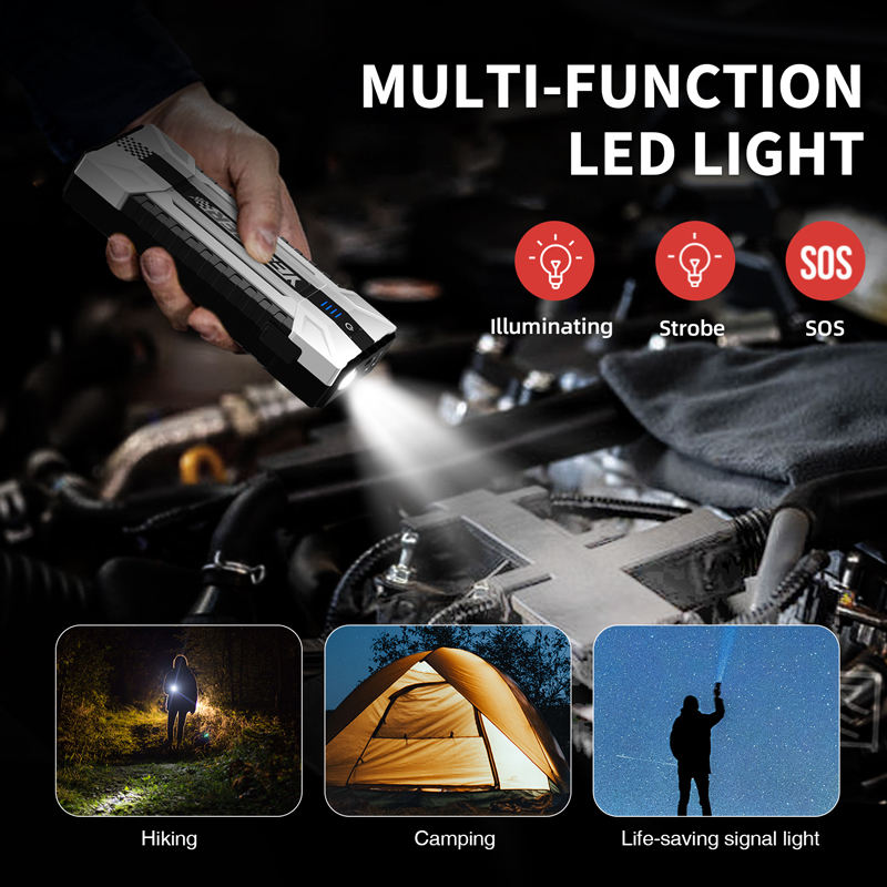 Factory Sale MultiFunctional LED Light 24000mAh Jump Starter Power Bank Car Booster