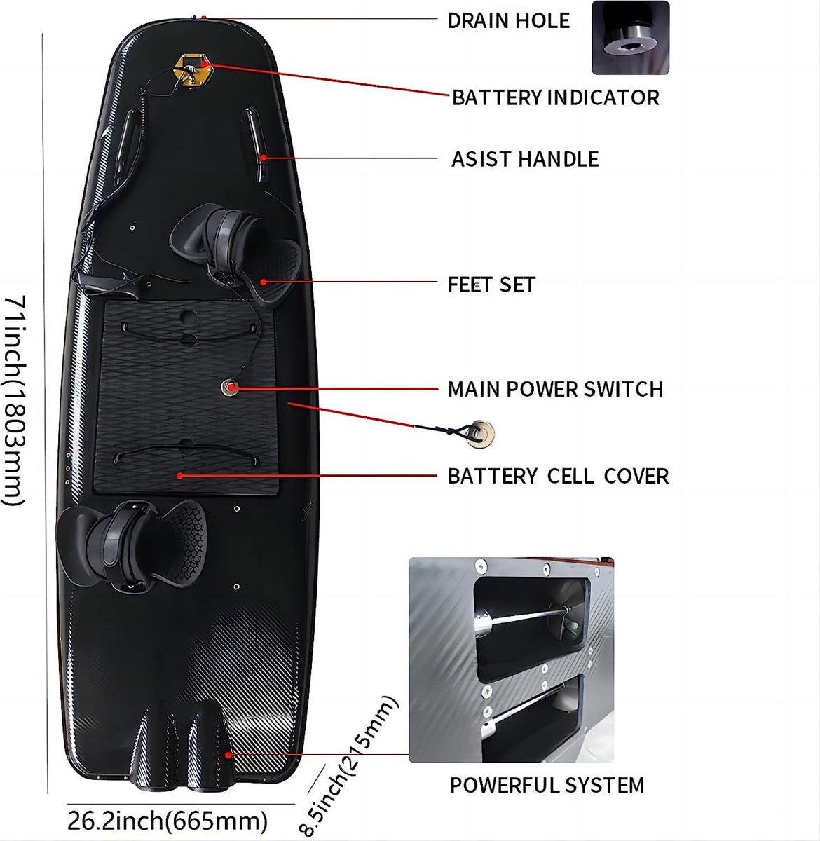 KuoRui HighSpeed 55KMH Electric Jet Surfboard For WaterSports Touring Rental