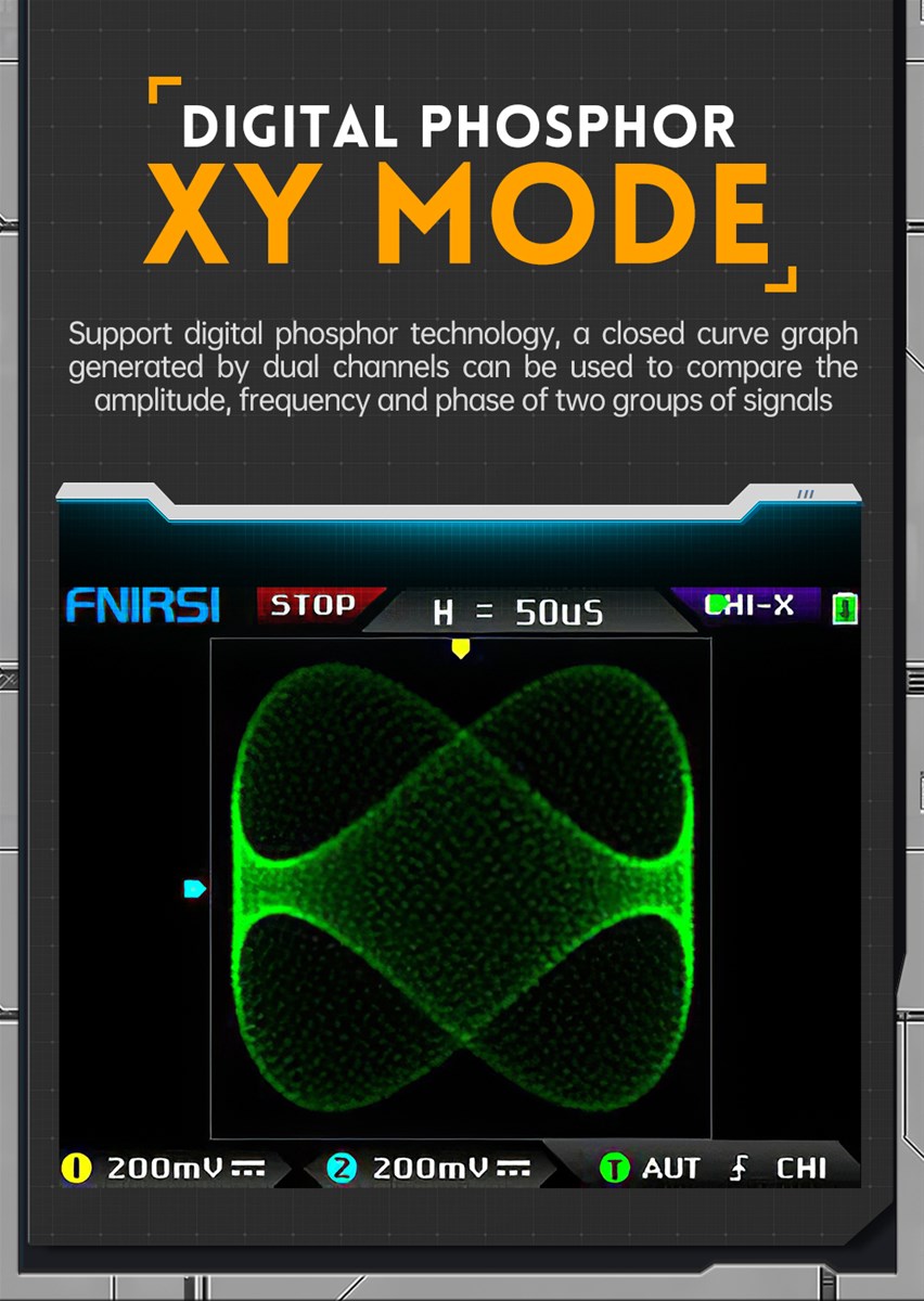 FNIRSI DPOX180H Handheld Phosphor Digital Oscilloscope 180MHz Dual Channel 20Mhz Signal Generator