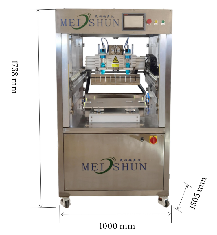 Automatic knife washing ultrasound cutting machine to cut round square triangle mousse cake and other bread pastry slice