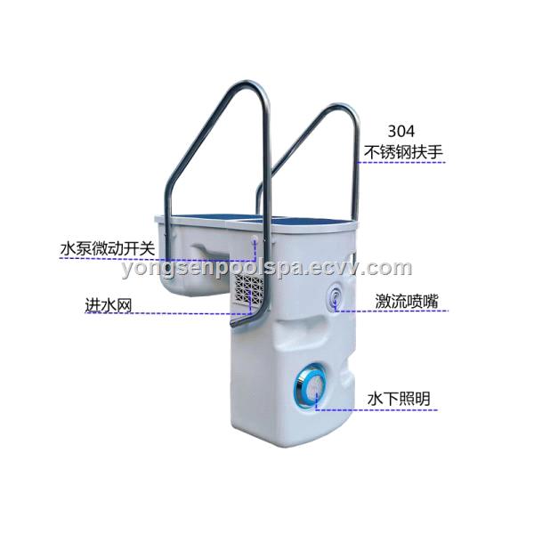 Adult pool filtration system acrylic wall hung integrated swimming pool filter
