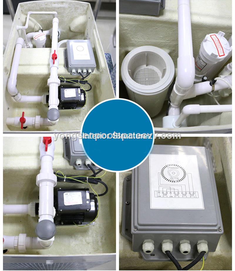 Adult pool filtration system acrylic wall hung integrated swimming pool filter